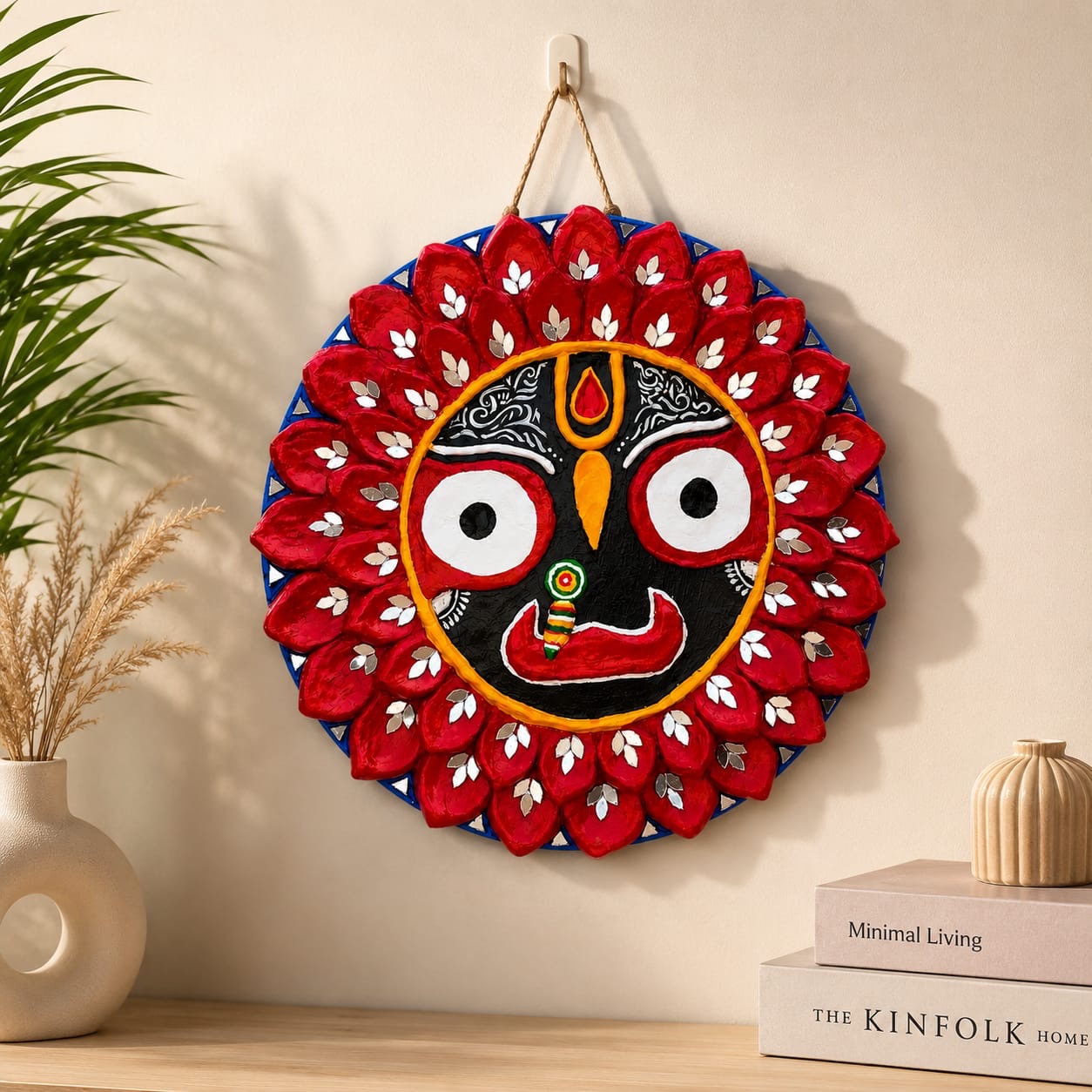 Handcrafted Lord Jagannath Wall Art | Traditional Odisha Folk Craft | Handmade Decorative Wall Hanging