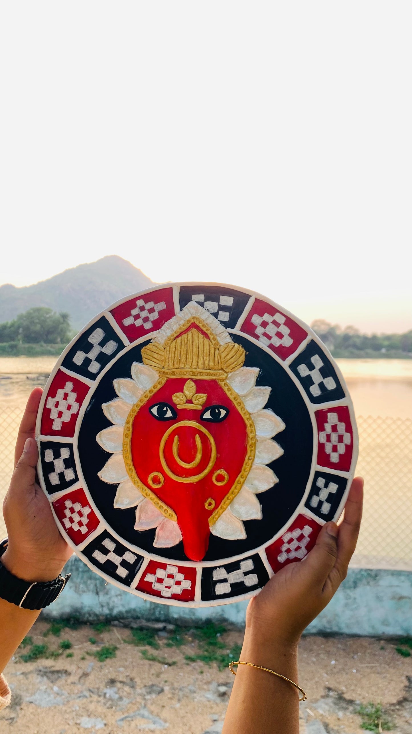 Handcrafted Maa Samaleswari Wall Art | Sambalpuri Folk Craft | Odisha Handmade Decor