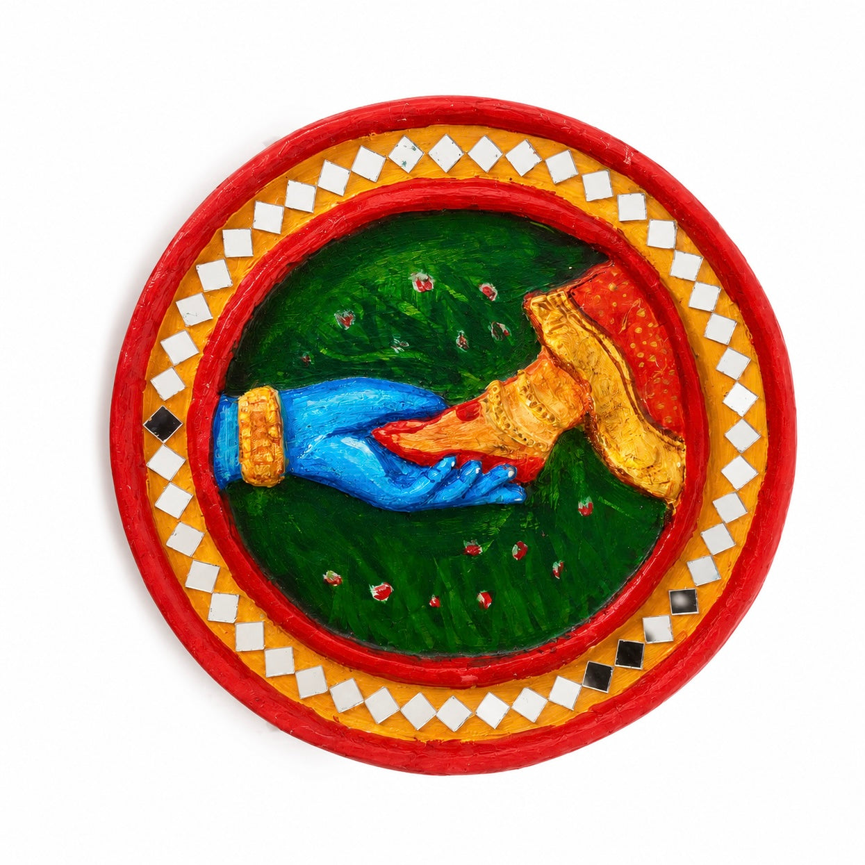 8 Inch Handmade Shiv Parvati Wall Hanging | Spiritual Home Decor