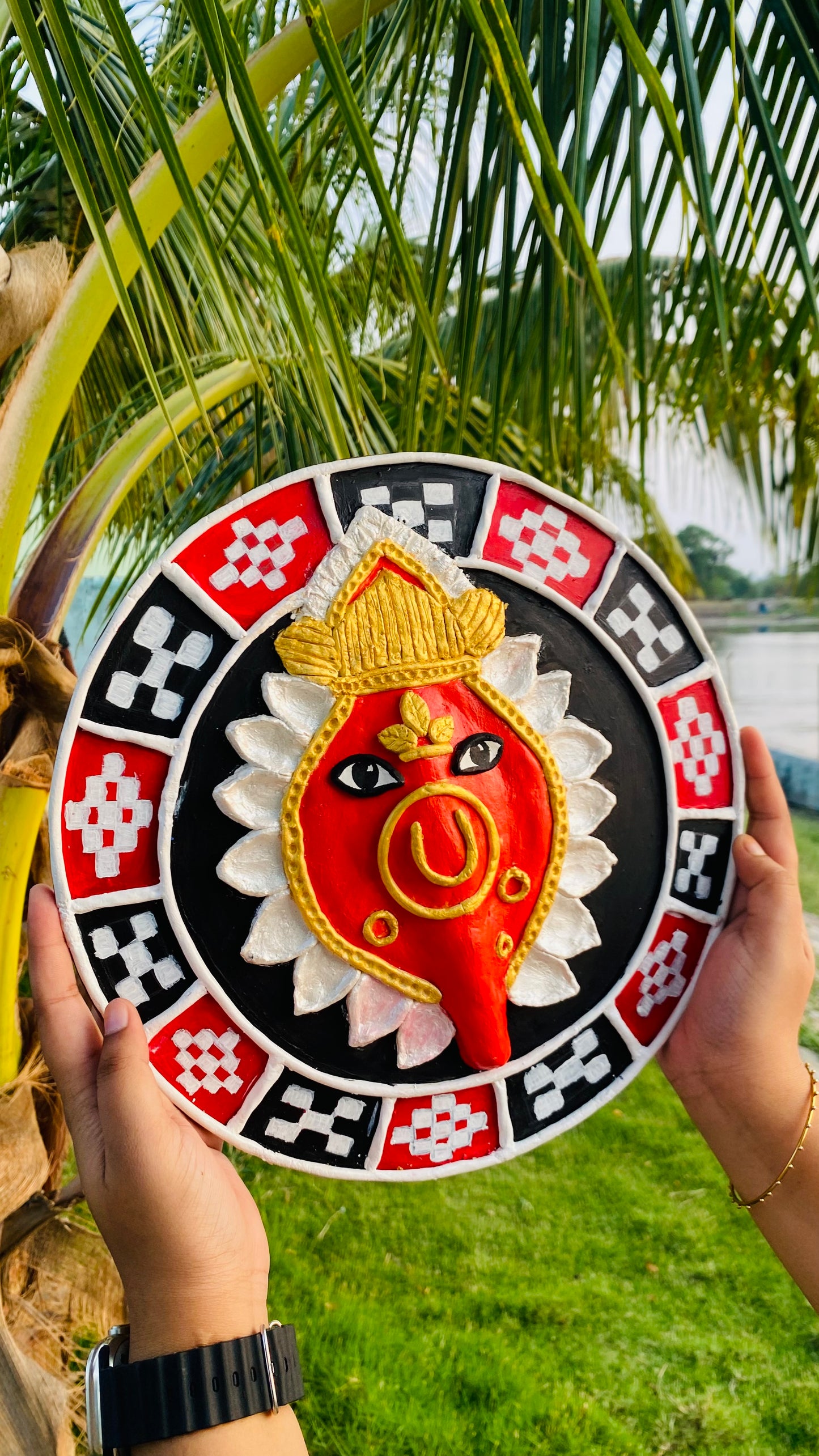 Handcrafted Maa Samaleswari Wall Art | Sambalpuri Folk Craft | Odisha Handmade Decor