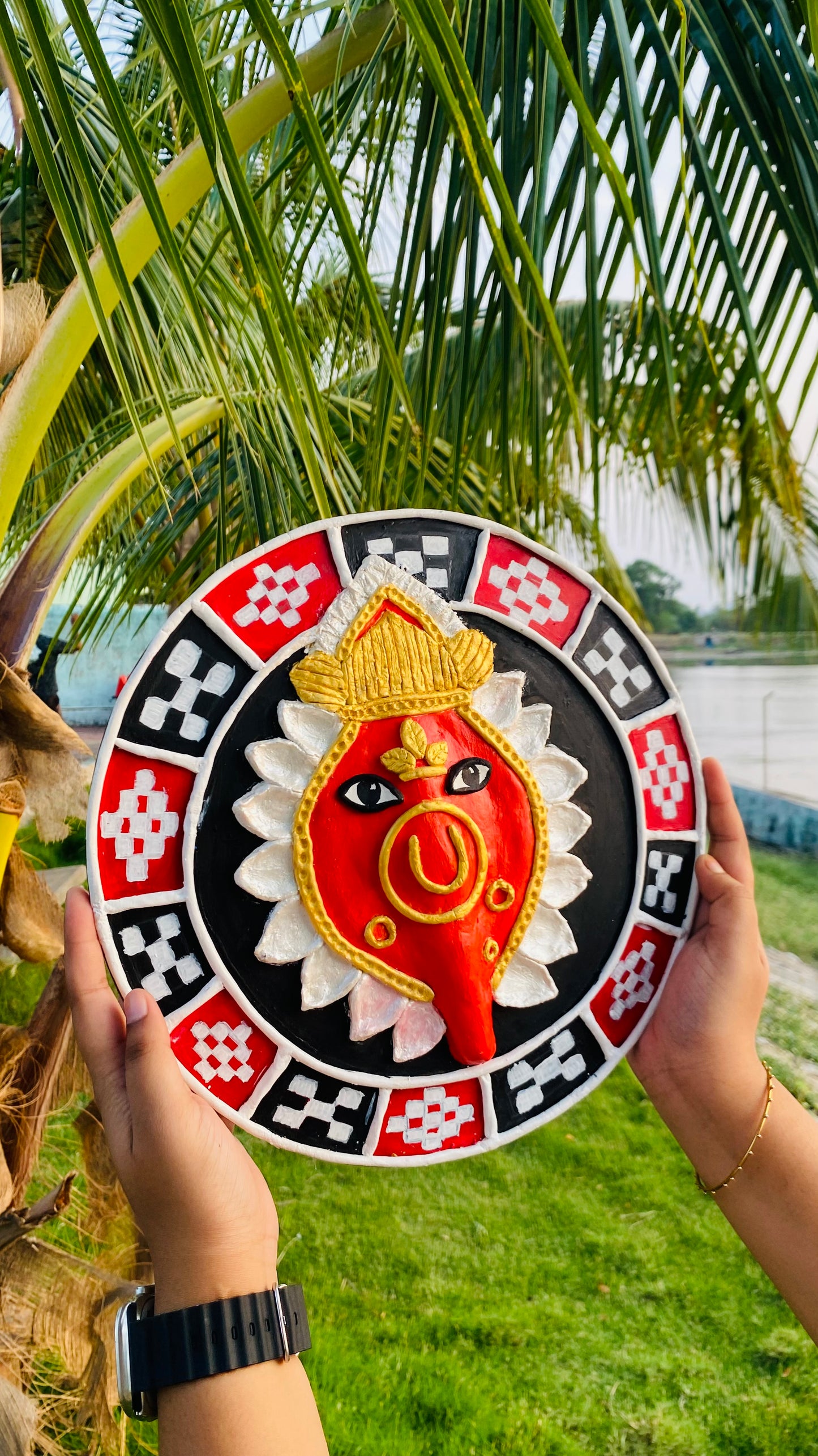 Handcrafted Maa Samaleswari Wall Art | Sambalpuri Folk Craft | Odisha Handmade Decor