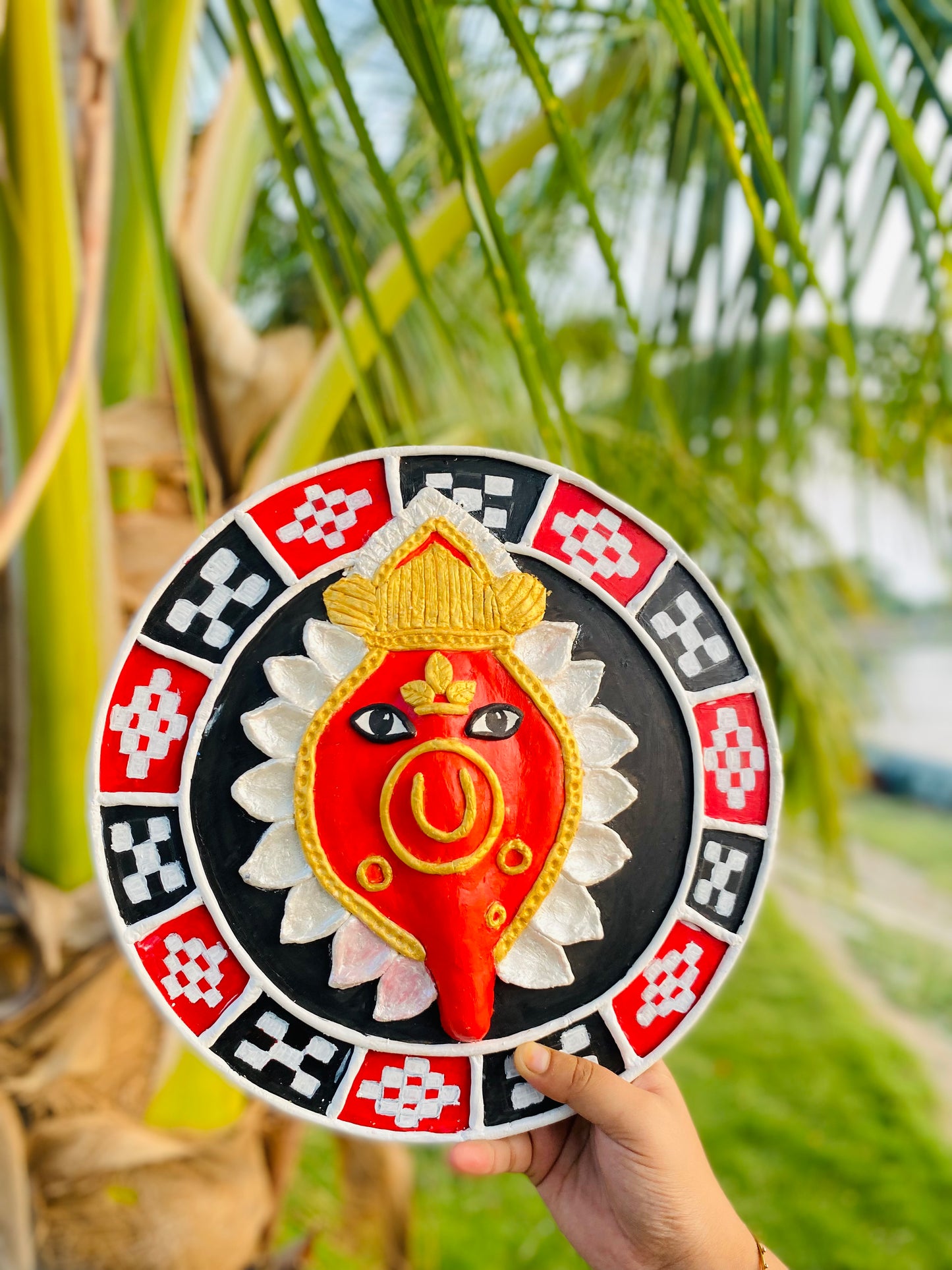 Handcrafted Maa Samaleswari Wall Art | Sambalpuri Folk Craft | Odisha Handmade Decor