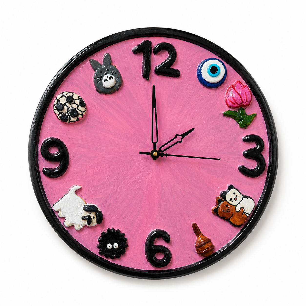 12 Inch Handmade Pink Cartoon Theme Wall Clock